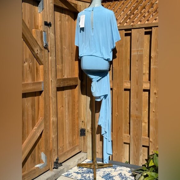 🆕 RAT & BOA 🧿 NWT Freja Slinky Baby Blue Tie-Waist T-Shirt Mini Dress, Sz S - Picture 6 of 15